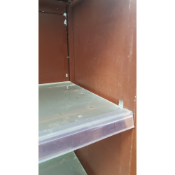 Brown wooden wall shelf Brown wooden wall shelf